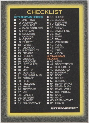 Ultraverse Collector Card 100